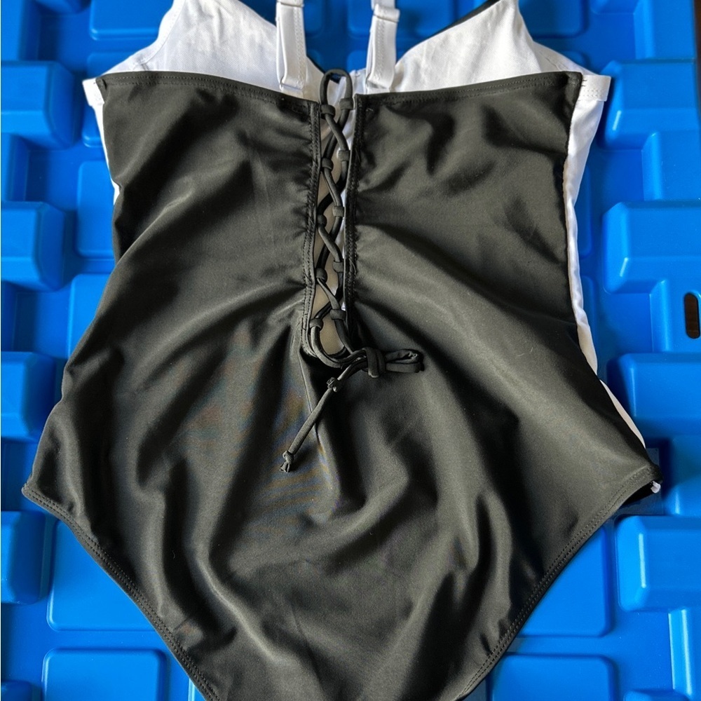 3 for $40 Stylish Black and White One-Piece Swimsuit - Picture 2 of 4
